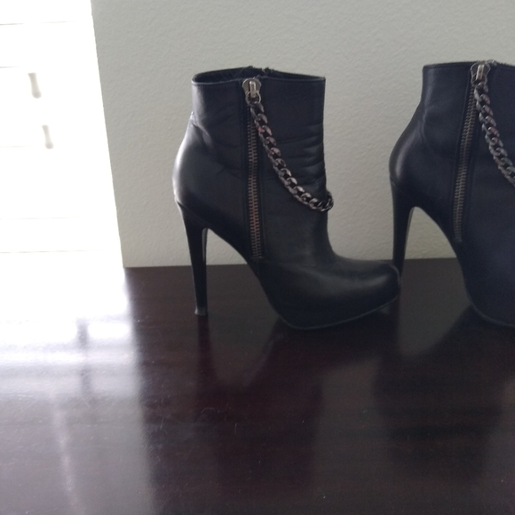 All Saints Koko black leather platform bootie size 7 - Picture 8 of 9